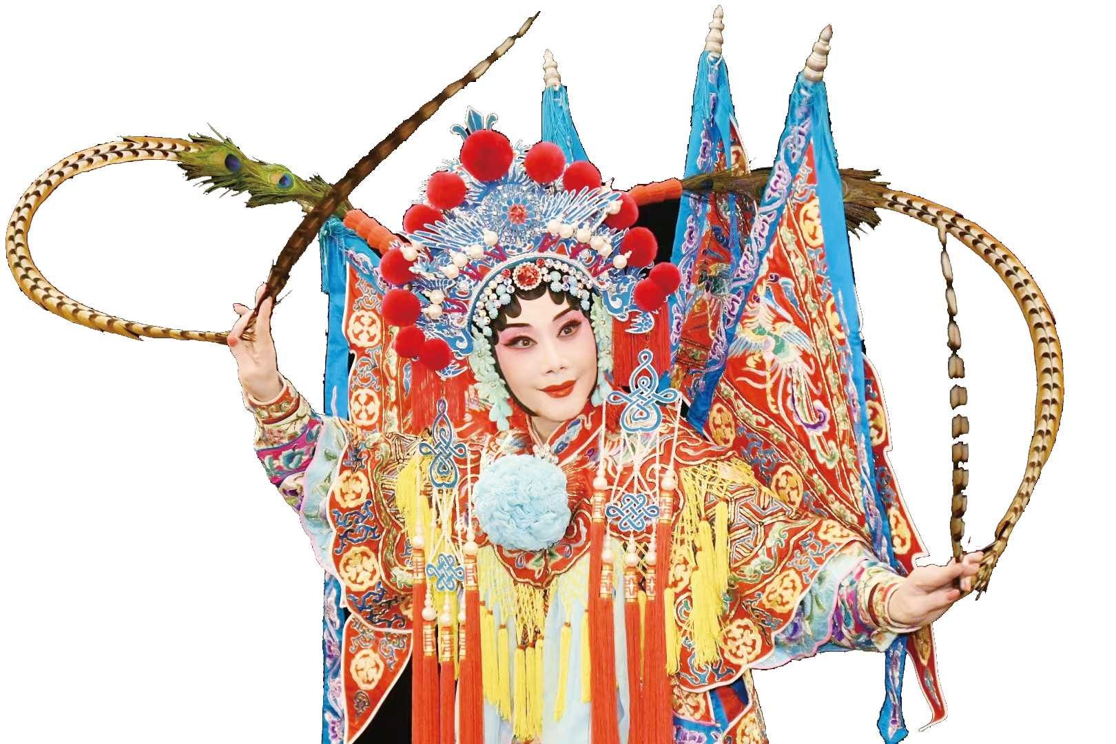 京剧电影《安国夫人》剧照:扎靠插翎的女将扮相(受访者供图)