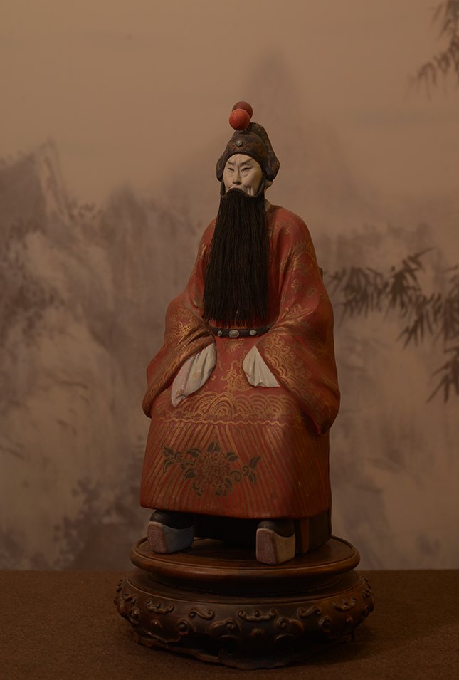 京剧老生戏装泥塑《余三胜戏装像》(泥人张第一代张明山作,天津泥人张世家藏)