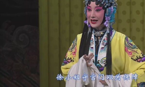 京剧《二进宫》剧照:旦角唱「徐小姐守宫门以为保障」(央视《CCTV空中剧院》)