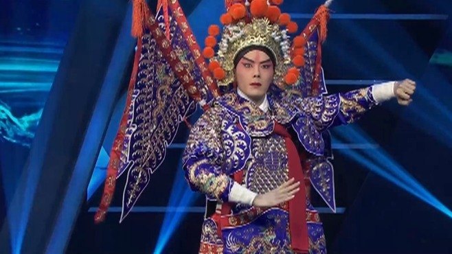 京剧《挑滑车》电视画面:高宠(表演:周恩旭)